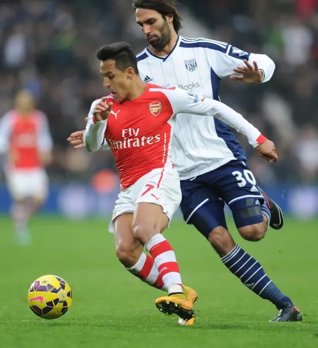 Framed Print : Clash at The Hawthorns: Sanchez vs. Samaras in Premier League Battle