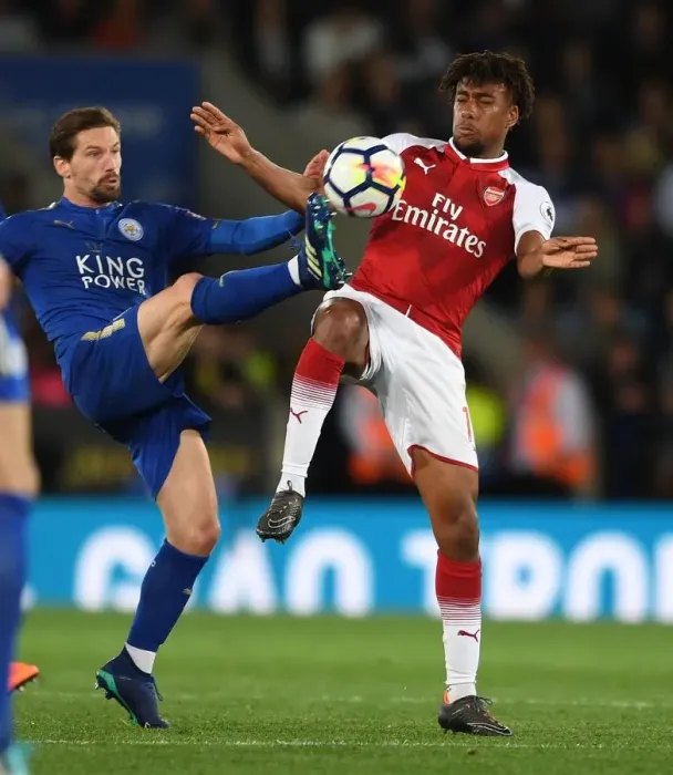 Framed Print : Clash at The King Power: Iwobi vs. Silva - Leicester vs. Arsenal, Premier League 2017-18