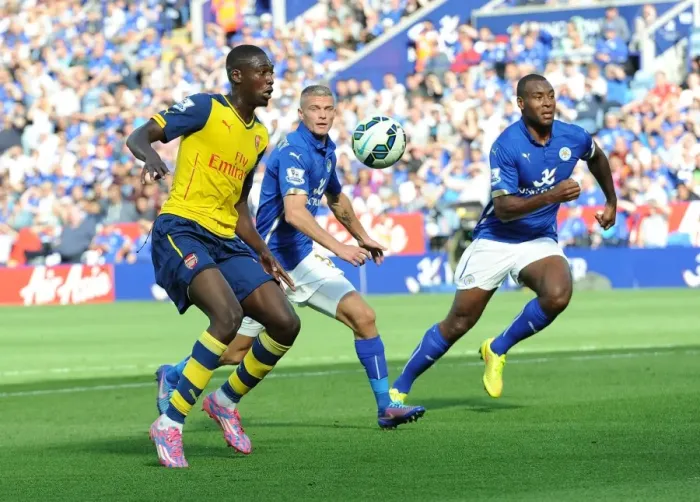 Framed Print : Clash at The King Power: Sanogo vs. Morgan-Konchesky