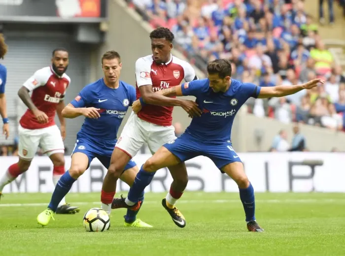 Framed Print : Clash of Legends: Iwobi vs. Fabregas - Arsenal vs. Chelsea FA Community Shield Framed Print : Clash of Legends: Iwobi vs. Fabregas - Arsenal vs. Chelsea FA Community Shield
