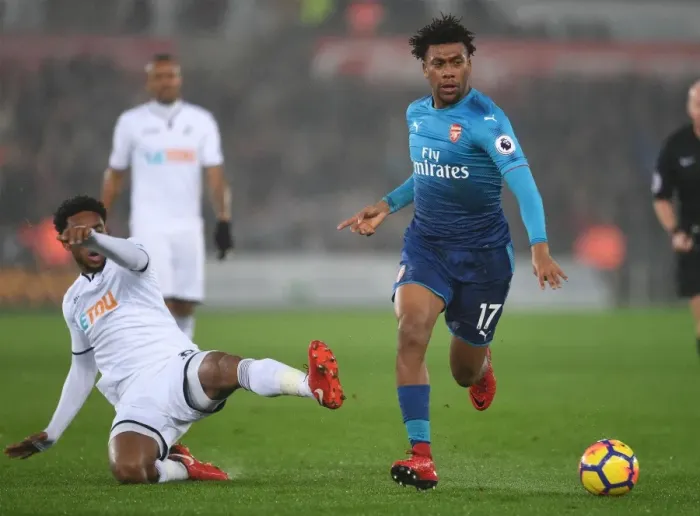 Framed Print : Clash at Liberty: Iwobi vs. Fer - Swansea City vs. Arsenal, Premier League