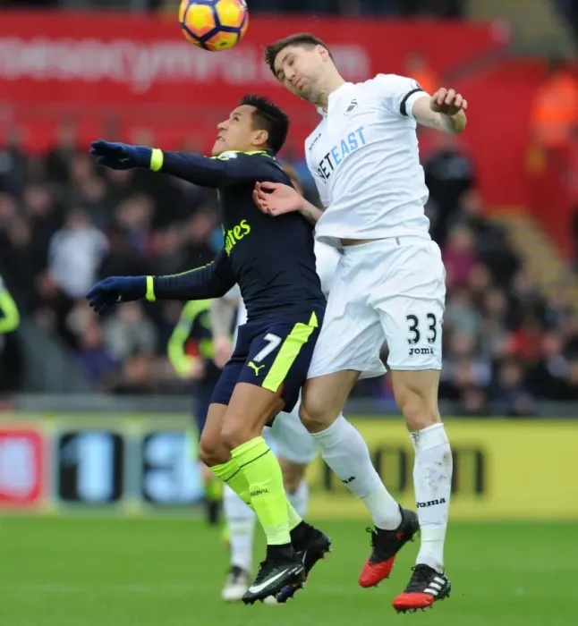 Framed Print : Clash at Liberty: Sanchez vs. Fernandez - Swansea City vs. Arsenal, Premier League 2016-17