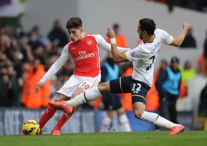 Framed Print : Clash of London Rivals: Hector Bellerin vs. Nacer Chadli in the Premier League Battle Framed Print : Clash of London Rivals: Hector Bellerin vs. Nacer Chadli in the Premier League Battle