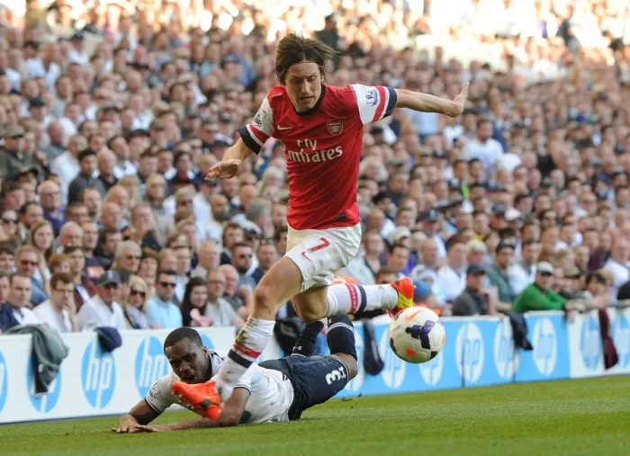 Framed Print : Clash of London Rivals: Rosicky vs. Rose - Premier League Showdown Framed Print : Clash of London Rivals: Rosicky vs. Rose - Premier League Showdown