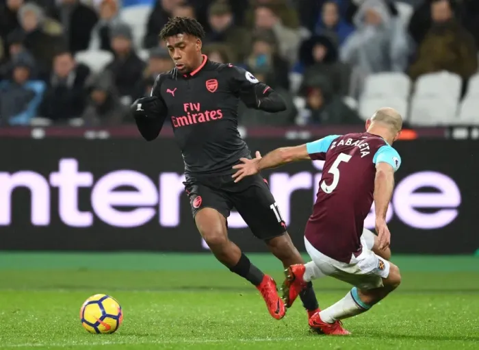 Framed Print : Clash at London Stadium: Iwobi vs Zabaleta - West Ham United vs Arsenal, Premier League 2017-18 Framed Print : Clash at London Stadium: Iwobi vs Zabaleta - West Ham United vs Arsenal, Premier League 2017-18