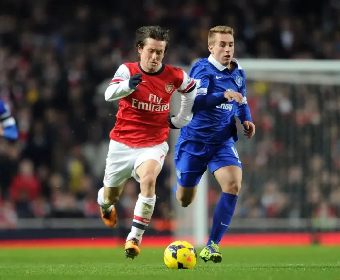 Framed Print : Clash of Midfield Geniuses: Rosicky vs Deulofeu - Arsenal vs Everton Premier League Battle (2013) Framed Print : Clash of Midfield Geniuses: Rosicky vs Deulofeu - Arsenal vs Everton Premier League Battle (2013)