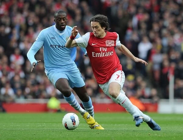 Clash of Midfield Maestros: Rosicky vs. Yaya Toure - Arsenal v Manchester City, Premier League, 2012
