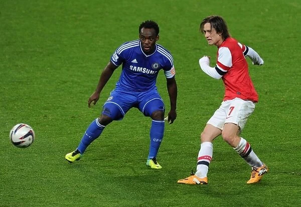 Clash of Midfield Maestros: Rosicky vs Essien (Arsenal v Chelsea, Capital One Cup 2013-14)