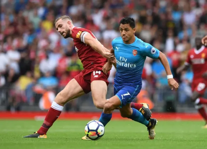 Framed Print : Clash of the Midfield Maestros: Sanchez vs. Henderson - Liverpool vs. Arsenal, Premier League 2017-18 Framed Print : Clash of the Midfield Maestros: Sanchez vs. Henderson - Liverpool vs. Arsenal, Premier League 2017-18
