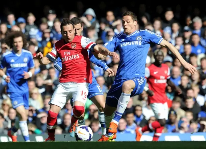 Framed Print : Clash of Midfield Maestros: Santi Cazorla vs. Nemanja Matic - Chelsea vs. Arsenal, Premier League 2013-14 Framed Print : Clash of Midfield Maestros: Santi Cazorla vs. Nemanja Matic - Chelsea vs. Arsenal, Premier League 2013-14