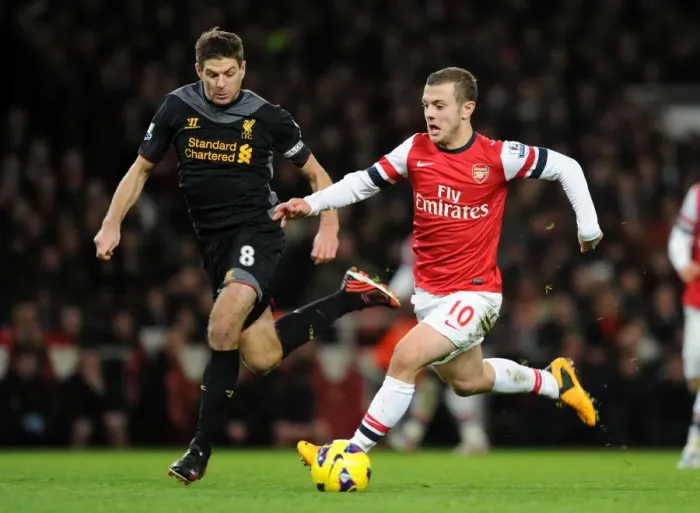 Framed Print : Clash of Midfield Maestros: Wilshere vs. Gerrard (Arsenal v Liverpool, 2012-13) Framed Print : Clash of Midfield Maestros: Wilshere vs. Gerrard (Arsenal v Liverpool, 2012-13)