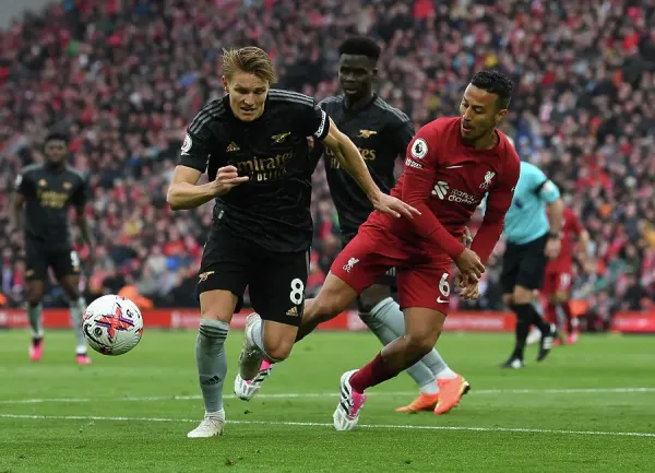 Arsenal FC Print: Odegaard Thiago, Anfield Art Prints