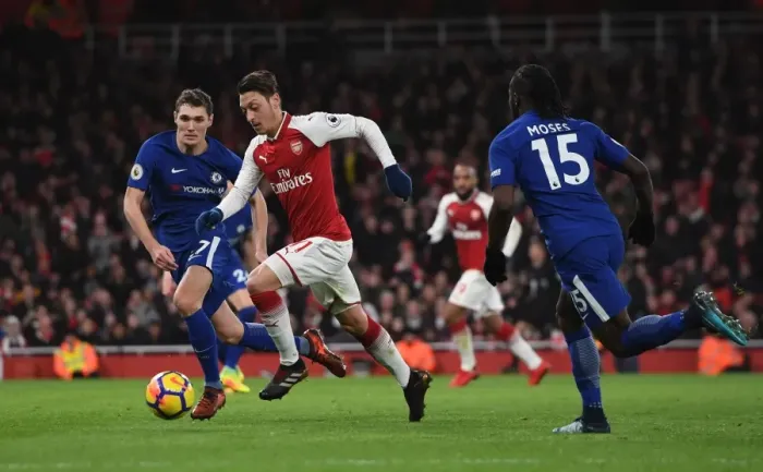 Framed Print : Clash of the Midfield Masters: Ozil vs. Christensen - Arsenal vs. Chelsea Showdown Framed Print : Clash of the Midfield Masters: Ozil vs. Christensen - Arsenal vs. Chelsea Showdown