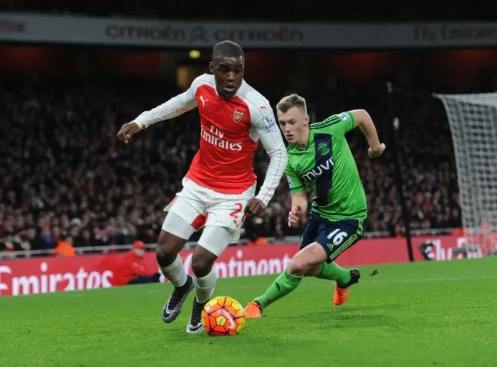 Framed Print : Clash of Midfield Titans: Campbell vs. Ward-Prowse in Arsenal vs. Southampton Showdown