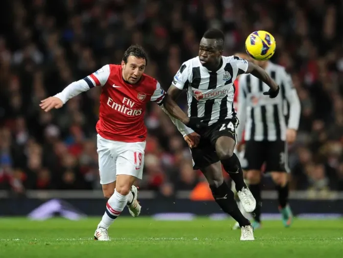 Framed Print : Clash of Midfield Titans: Cazorla vs. Tiote (Arsenal vs. Newcastle United, 2012-13)