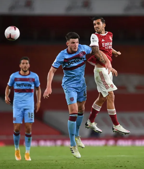 Framed Print : Clash of Midfield Titans: Ceballos vs. Rice - Arsenal vs. West Ham Showdown Framed Print : Clash of Midfield Titans: Ceballos vs. Rice - Arsenal vs. West Ham Showdown