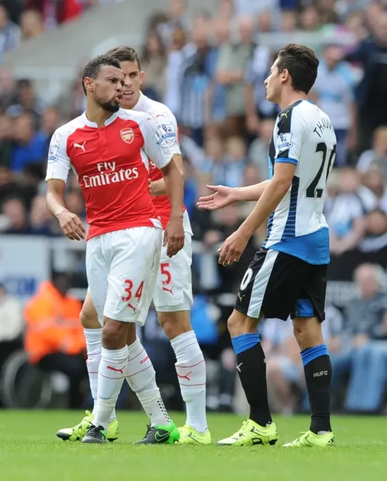 Framed Print : Clash of the Midfield Titans: Coquelin vs. Thauvin - Newcastle United vs. Arsenal, Premier League 2015-16