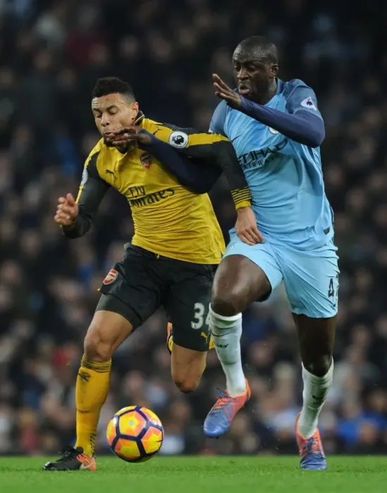 Framed Print : Clash of the Midfield Titans: Coquelin vs. Yaya Toure, Premier League 2016-17 Framed Print : Clash of the Midfield Titans: Coquelin vs. Yaya Toure, Premier League 2016-17