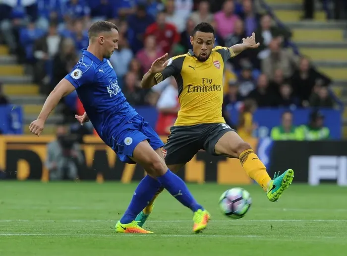 Framed Print : Clash of Midfield Titans: Coquelin vs Drinkwater, Arsenal vs Leicester City, Premier League 2016-17 Framed Print : Clash of Midfield Titans: Coquelin vs Drinkwater, Arsenal vs Leicester City, Premier League 2016-17