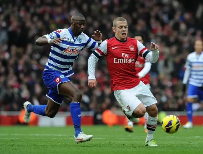 Framed Print : Clash of Midfield Titans: Jack Wilshere vs. Samba Diakite (2012-13) Framed Print : Clash of Midfield Titans: Jack Wilshere vs. Samba Diakite (2012-13)