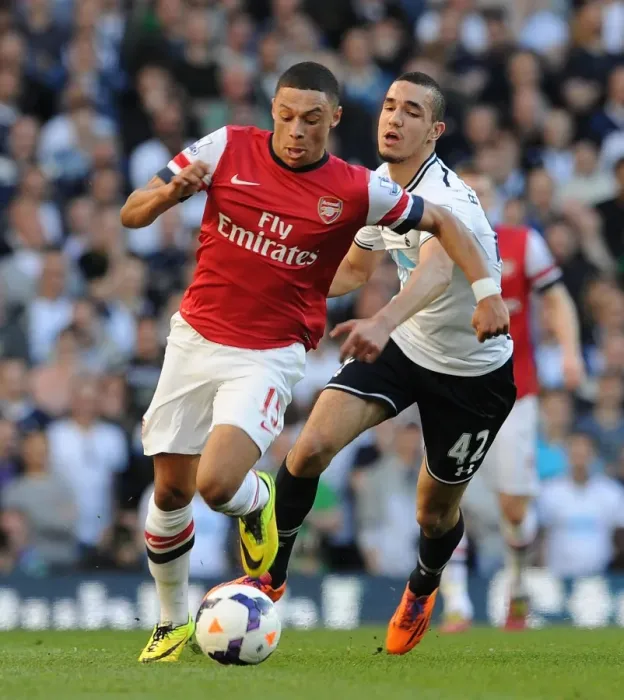Framed Print : Clash of Midfield Titans: Oxlade-Chamberlain vs. Bentaleb (Arsenal vs. Tottenham, 2013-14)
