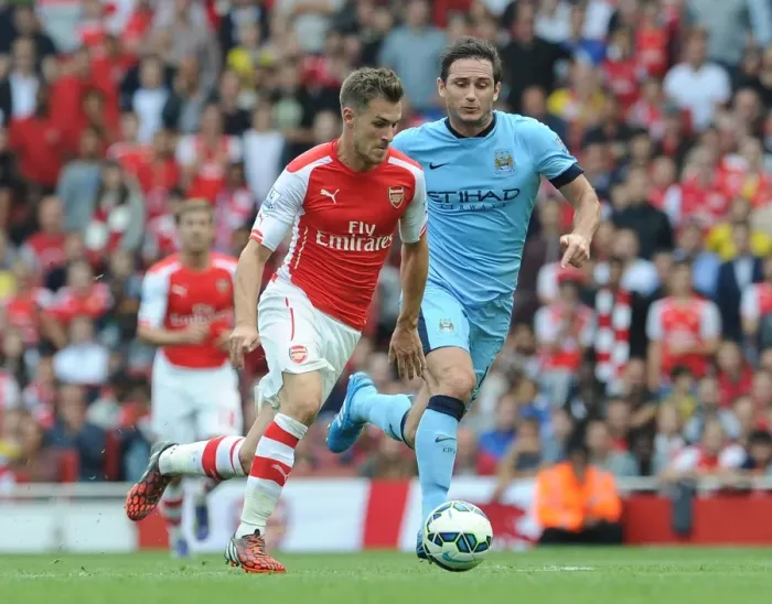 Framed Print : Clash of Midfield Titans: Ramsey vs. Lampard - Arsenal vs. Manchester City, Premier League 2014-15 Framed Print : Clash of Midfield Titans: Ramsey vs. Lampard - Arsenal vs. Manchester City, Premier League 2014-15
