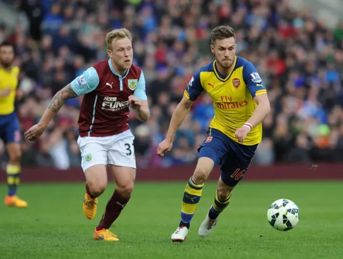 Framed Print : Clash of Midfield Titans: Ramsey vs. Arfield - Burnley vs. Arsenal, Premier League 2015 Framed Print : Clash of Midfield Titans: Ramsey vs. Arfield - Burnley vs. Arsenal, Premier League 2015
