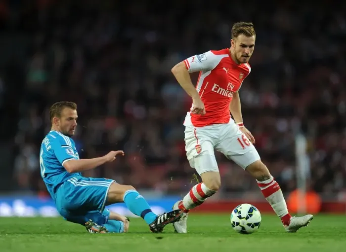 Framed Print : Clash of Midfield Titans: Ramsey vs. Cattermole (Arsenal vs. Sunderland, 2014-15)