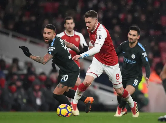 Framed Print : Clash of the Midfield Titans: Ramsey vs. Otamendi - Arsenal vs. Manchester City (2017-18) Framed Print : Clash of the Midfield Titans: Ramsey vs. Otamendi - Arsenal vs. Manchester City (2017-18)