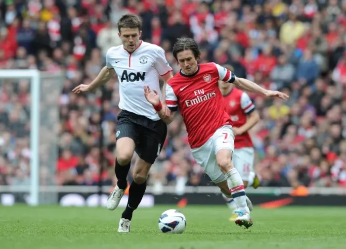 Framed Print : Clash of Midfield Titans: Rosicky vs Carrick (Arsenal vs Manchester United, 2012-13) Framed Print : Clash of Midfield Titans: Rosicky vs Carrick (Arsenal vs Manchester United, 2012-13)