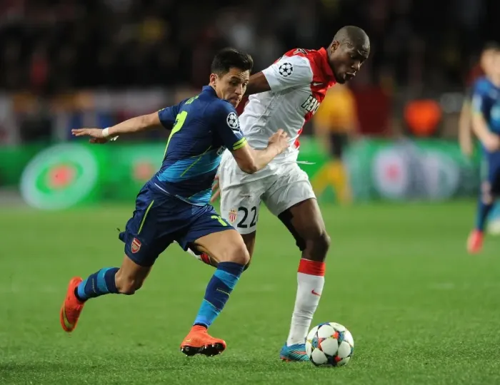 Framed Print : Clash of Midfield Titans: Sanchez vs. Kondogbia - Monaco vs. Arsenal, UEFA Champions League 2015