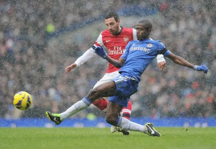 Framed Print : Clash of Midfield Titans: Santi Cazorla vs. Ramires (Chelsea vs. Arsenal, Premier League) Framed Print : Clash of Midfield Titans: Santi Cazorla vs. Ramires (Chelsea vs. Arsenal, Premier League)