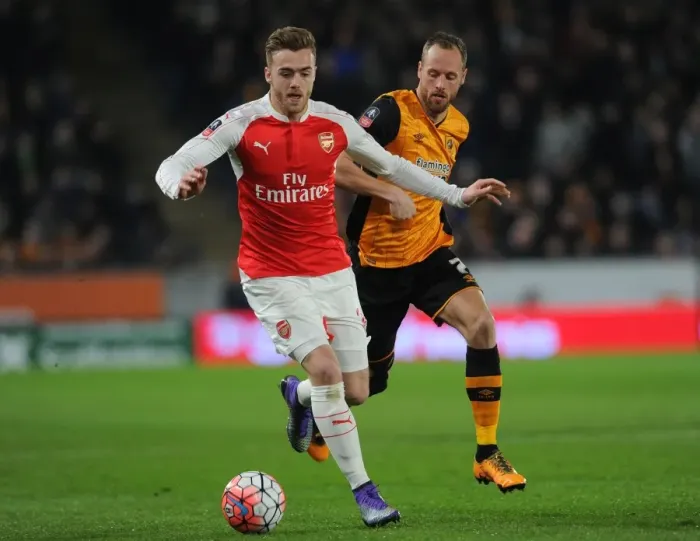 Framed Print : Clash of Midfielders: Calum Chambers vs. David Meyler - FA Cup Fifth Round: Hull City vs. Arsenal Framed Print : Clash of Midfielders: Calum Chambers vs. David Meyler - FA Cup Fifth Round: Hull City vs. Arsenal