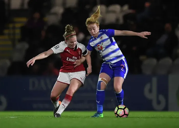 Framed Print : Clash of Midfielders: Kim Little vs. Rachel Furness in Arsenal Women vs. Reading Ladies WSL Match