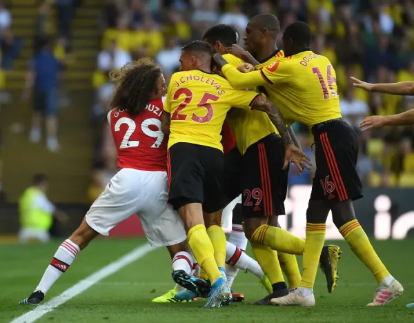 Arsenal FC Print: Guendouzi vs Watford Midfielders Art