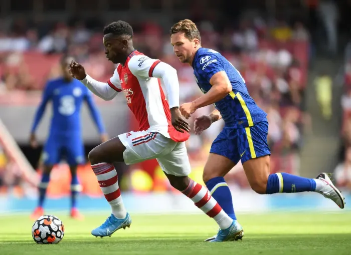 Framed Print : Clash of Minds: Arsenal vs. Chelsea - Eddie Nketiah vs. Danny Drinkwater