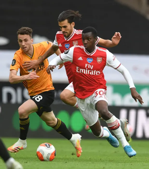 Framed Print : Clash at Molineux: Nketiah and Ceballos Battle Diogo Jota in Intense Wolverhampton Wanderers vs Arsenal FC Premier League Encounter Framed Print : Clash at Molineux: Nketiah and Ceballos Battle Diogo Jota in Intense Wolverhampton Wanderers vs Arsenal FC Premier League Encounter