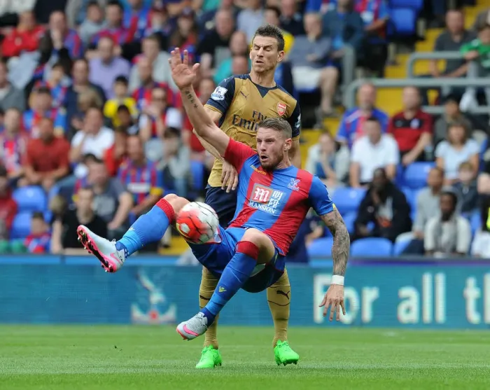 Framed Print : Clash at the Palace: Koscielny vs. Wickham - Premier League Battle Framed Print : Clash at the Palace: Koscielny vs. Wickham - Premier League Battle