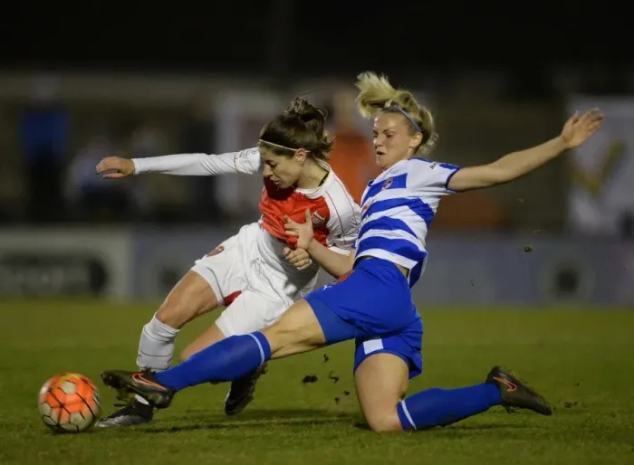 Framed Print : Clash on the Pitch: Vicky Losada vs. Kayleigh Hines - Arsenal Ladies vs. Reading FC Women Framed Print : Clash on the Pitch: Vicky Losada vs. Kayleigh Hines - Arsenal Ladies vs. Reading FC Women