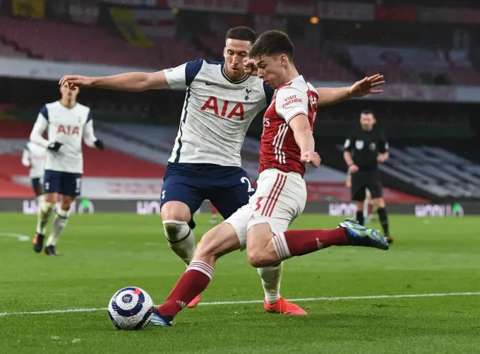 Framed Print : Clash of Rivals: Empty Arsenal vs. Tottenham at Emirates Stadium (2020-21)