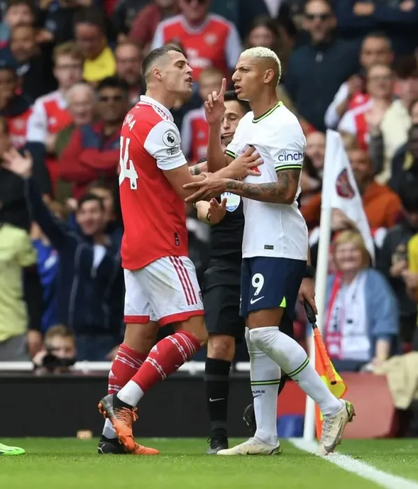 Framed Print : Clash of Rivals: Xhaka vs. Richarlison - Arsenal vs. Tottenham, Premier League 2022-23