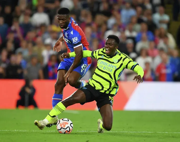 Framed Print : Clash at Selhurst Park: Nketiah Faces Off Against Lerma in Premier League Showdown (Crystal Palace vs Arsenal 2023-24) Framed Print : Clash at Selhurst Park: Nketiah Faces Off Against Lerma in Premier League Showdown (Crystal Palace vs Arsenal 2023-24)