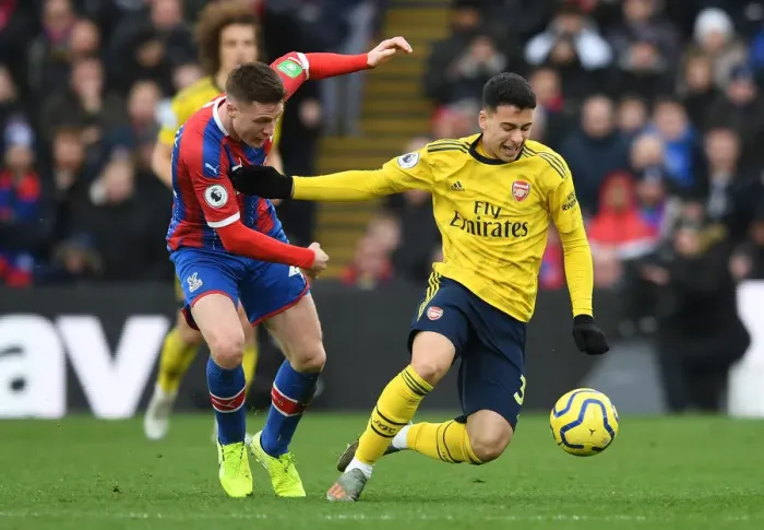 Framed Print : Clash at Selhurst Park: Gabriel Martinelli Faces Off Against James McCarthy in Premier League Showdown Framed Print : Clash at Selhurst Park: Gabriel Martinelli Faces Off Against James McCarthy in Premier League Showdown