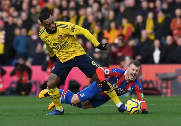 Framed Print : Clash at Selhurst Park: Lacazette vs. Meyer in Premier League Showdown between Crystal Palace and Arsenal FC Framed Print : Clash at Selhurst Park: Lacazette vs. Meyer in Premier League Showdown between Crystal Palace and Arsenal FC