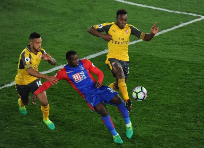 Framed Print : Clash at Selhurst Park: Walcott and Welbeck Go Head-to-Head Against Schlupp