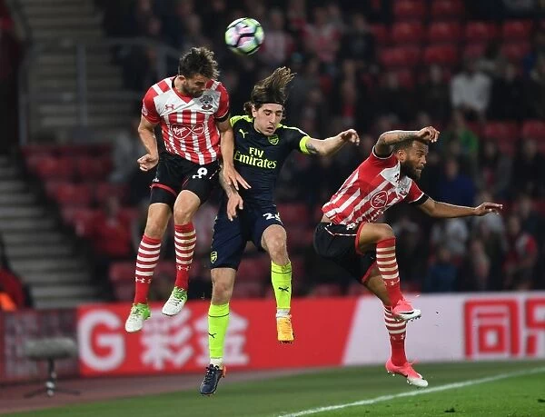 Clash at St. Mary's: Bellerin Faces Off Against Rodriguez and Redmond (Southampton vs Arsenal, 2016-17)