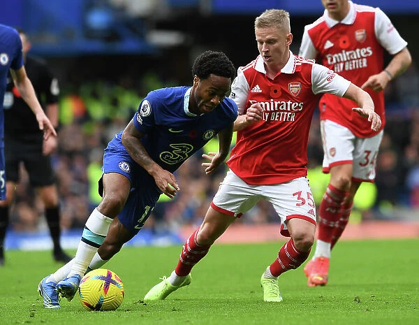 Clash at Stamford Bridge: Arsenal's Zinchenko Shuts Down Sterling in Premier League Showdown (Chelsea v Arsenal 2022-23)