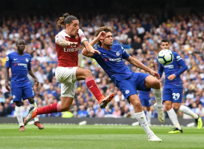 Framed Print : Clash at Stamford Bridge: Bellerin vs Alonso in Premier League Showdown Framed Print : Clash at Stamford Bridge: Bellerin vs Alonso in Premier League Showdown