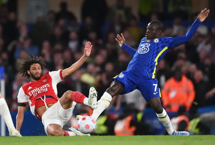 Framed Print : Clash at Stamford Bridge: Elneny vs. Kante - Premier League Showdown between Chelsea and Arsenal Framed Print : Clash at Stamford Bridge: Elneny vs. Kante - Premier League Showdown between Chelsea and Arsenal