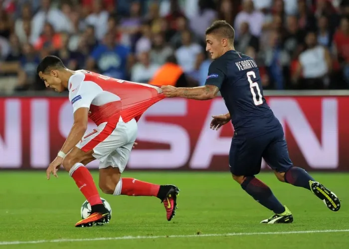 Framed Print : Clash of Stars: Alexis Sanchez and Marco Verratti Lock Horns in Tense PSG vs Arsenal Champions League Showdown Framed Print : Clash of Stars: Alexis Sanchez and Marco Verratti Lock Horns in Tense PSG vs Arsenal Champions League Showdown